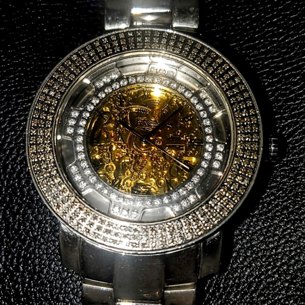 MENS DIAMOND (FREEZE SKELTON WATCH) 4ctw!